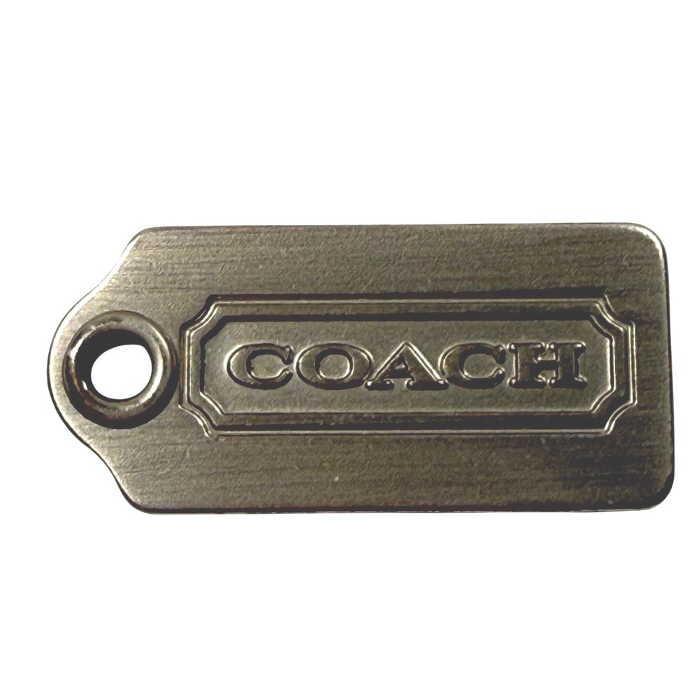 Coach Silver Tone Metal Logo Handbag Replacement Hangtag Charm 1.25 Inch